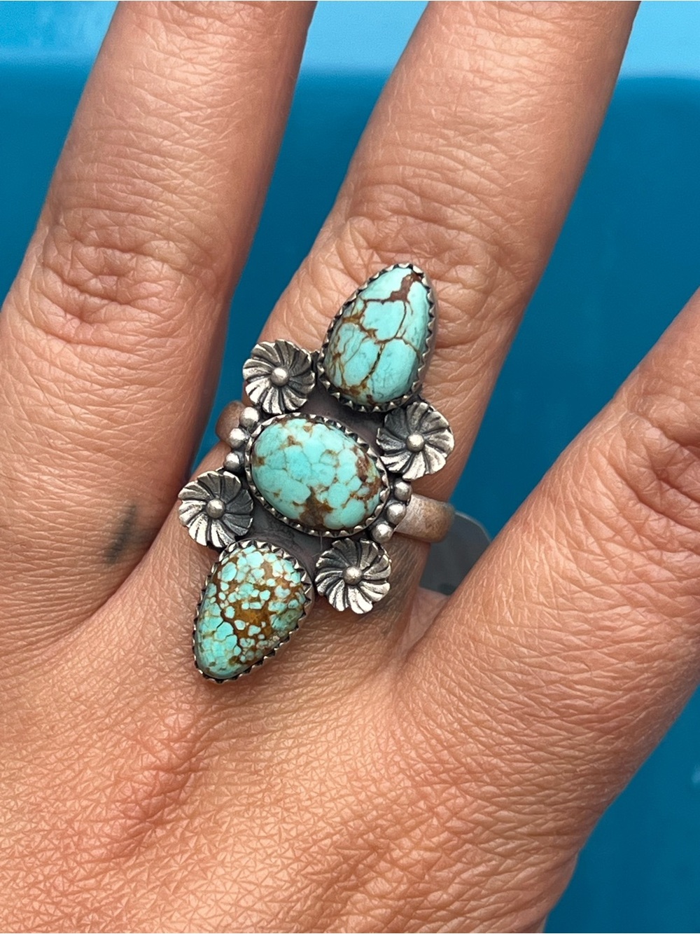 Turquoise Adjustable Silver Ring
